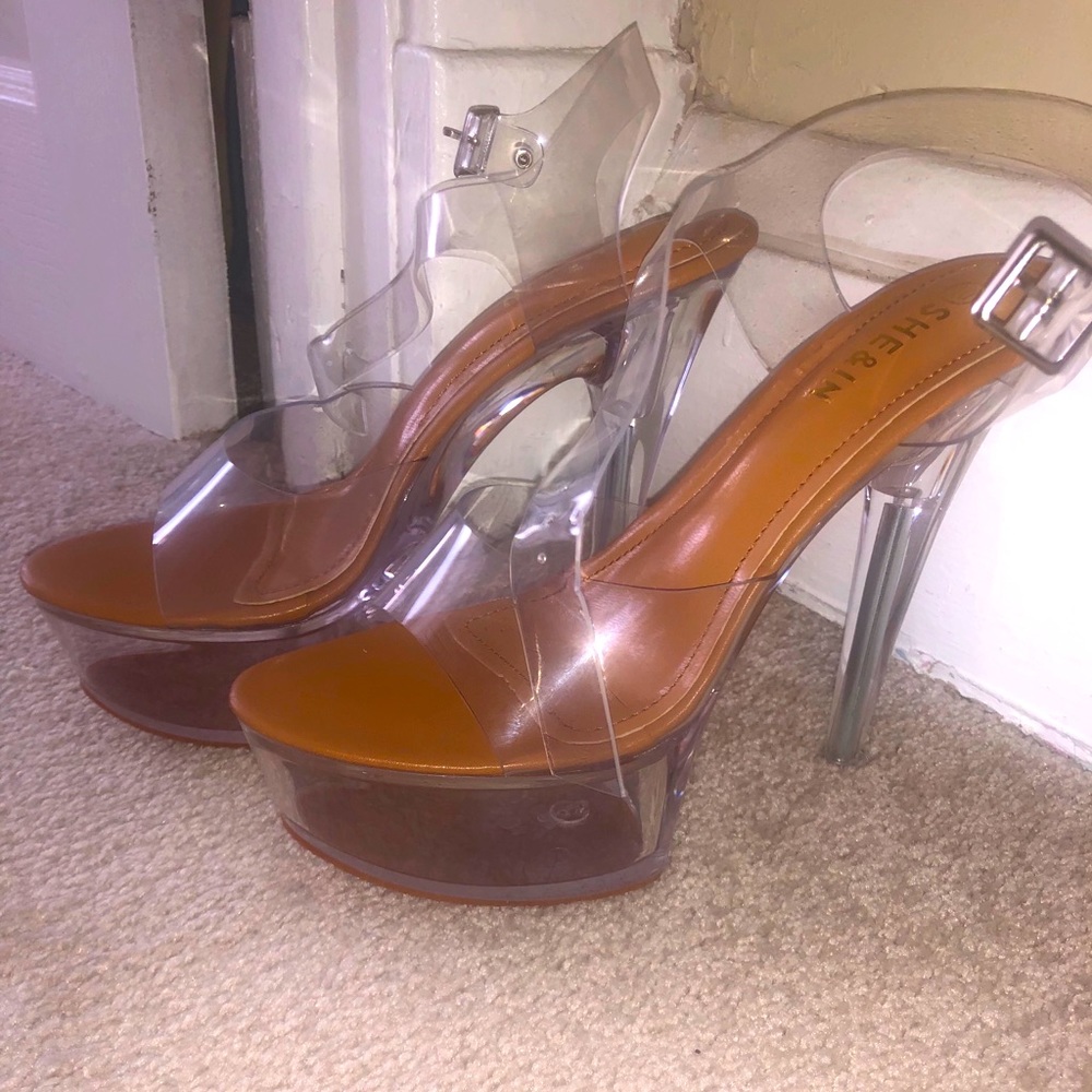 Women’s perspex platform heels